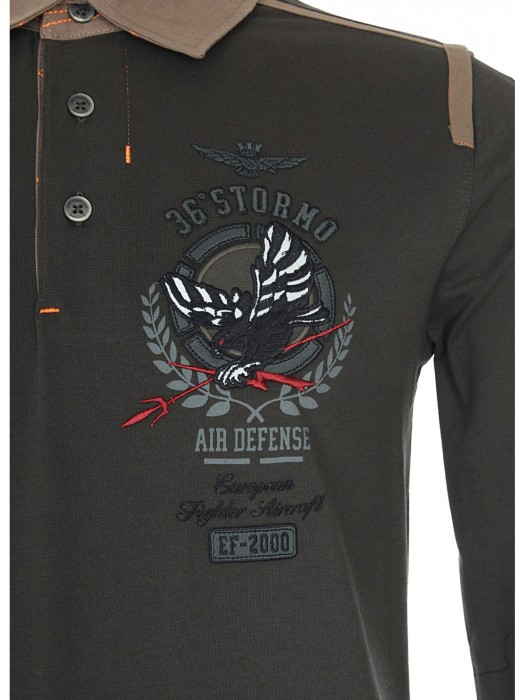 поло мужское 36th wing  от бренда aeronautica militare вид слева