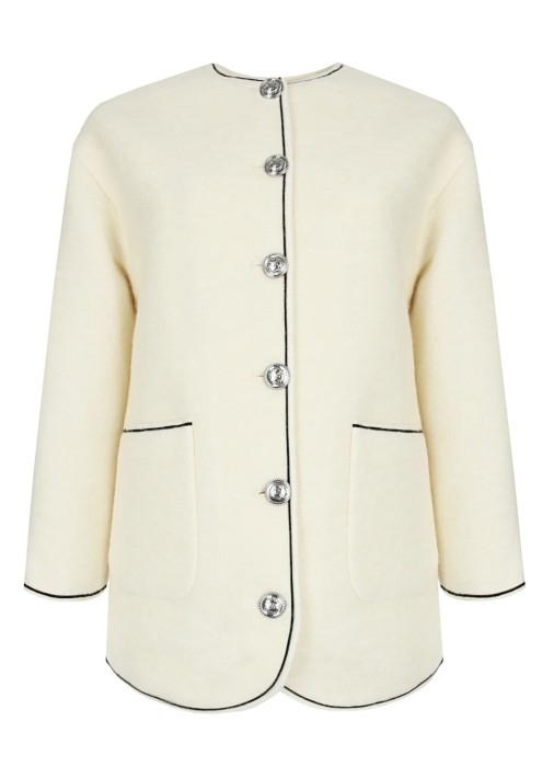 полушерстяной жакет женский giacca lana cotta  WF4314J4070 фотография