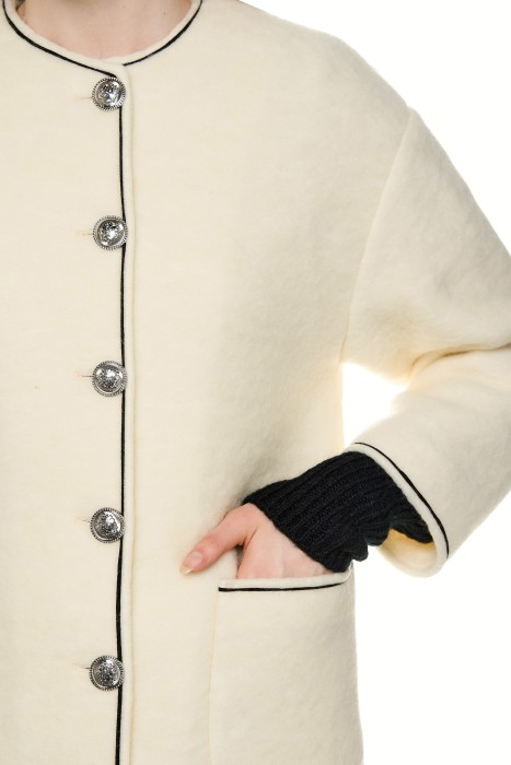 полушерстяной жакет женский giacca lana cotta  из шерсти спереди