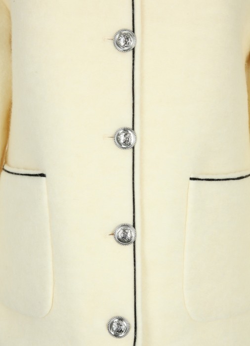 полушерстяной жакет женский giacca lana cotta  универсального стиля с лицевой стороны