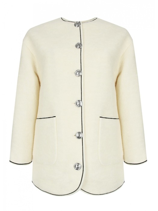 полушерстяной жакет женский giacca lana cotta  WF4314J4070 фотография