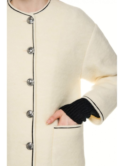 полушерстяной жакет женский giacca lana cotta  из шерсти спереди