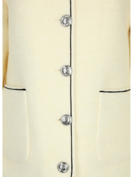 полушерстяной жакет женский giacca lana cotta  универсального стиля с лицевой стороны