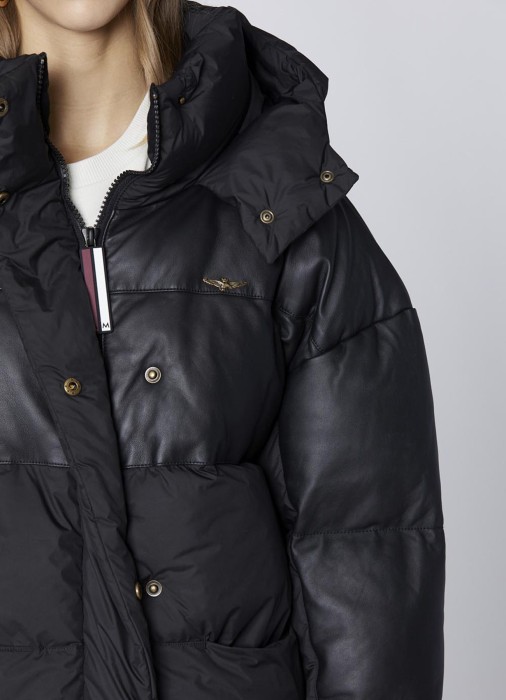 пуховик женский leather and nylon  по цене 103520 руб вид справа