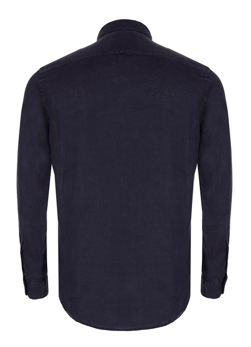 рубашка мужская linen shirt  классического стиля с лицевой стороны