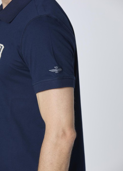 рубашка-поло мужская  из хлопка спереди