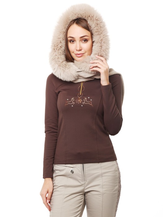 шарф-капюшон женский шерстяной  от бренда lisa gröbl вид слева