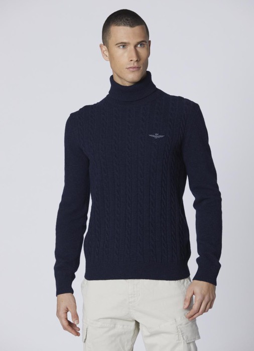 свитер мужской high-neck  от бренда aeronautica militare вид слева