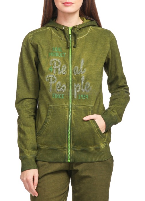 толстовка женская хлопковая woman jacket fi  с начесом от бренда cmp (campagnolo) вид слева