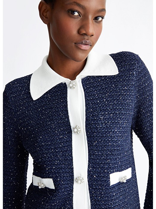 жакет женский giacca maglia texture  от бренда liu jo вид слева