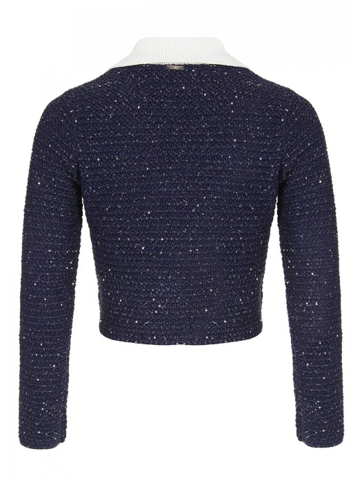 жакет женский giacca maglia texture  из полиэстера спереди