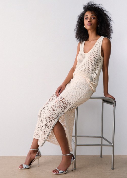 женская миди-юбка с макраме  по цене 25600 руб вид справа