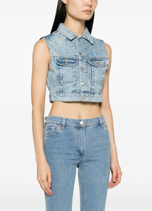 жилет джинсовый женский  от бренда mo5ch1no jeans вид слева