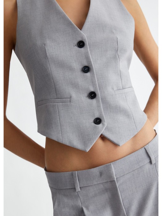 жилет женский из твила  из италии вид сбоку