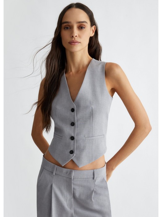 жилет женский из твила  из полиэстера спереди