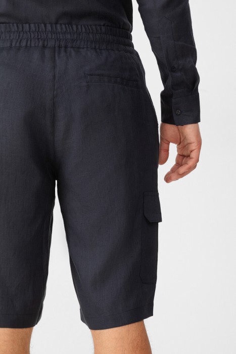 бермуды  из льна спереди