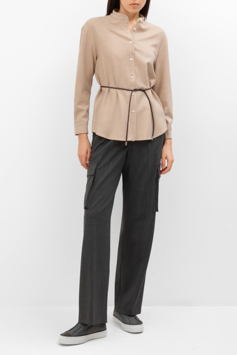 блуза  из льна спереди