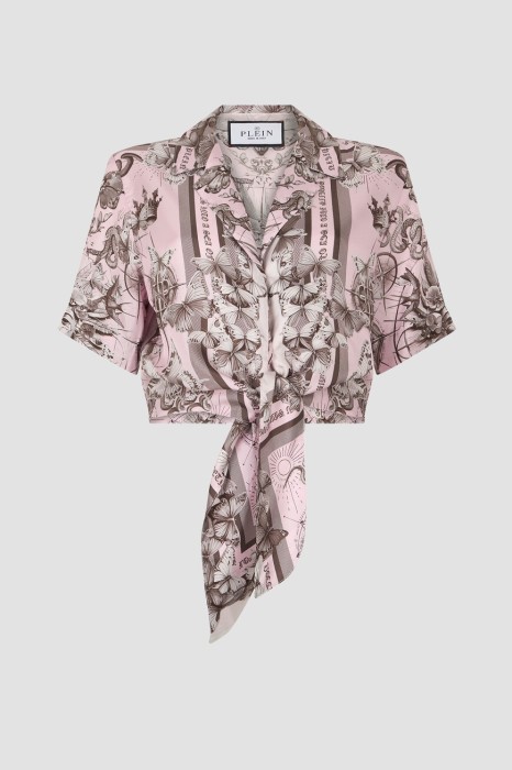 блуза  из шелка спереди