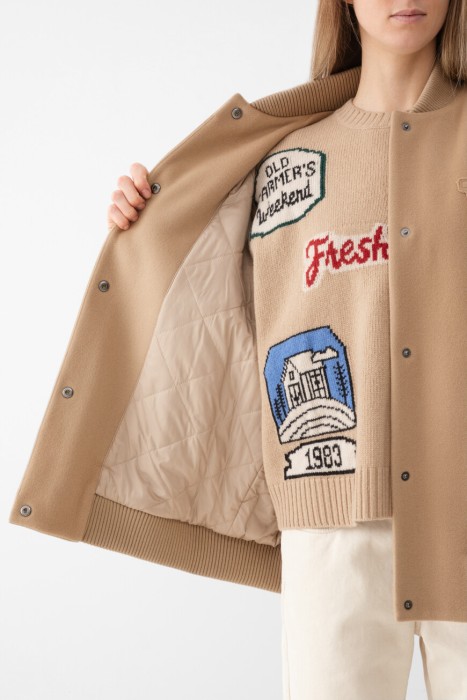 бомбер  из шерсти спереди