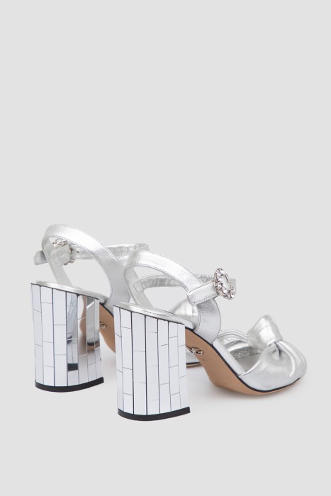 босоножки  с зеркальным каблуком из италии вид сбоку