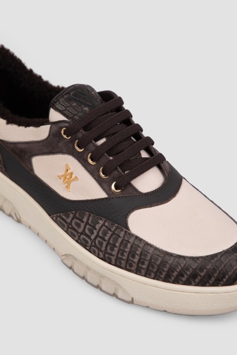 ботинки  из льна спереди