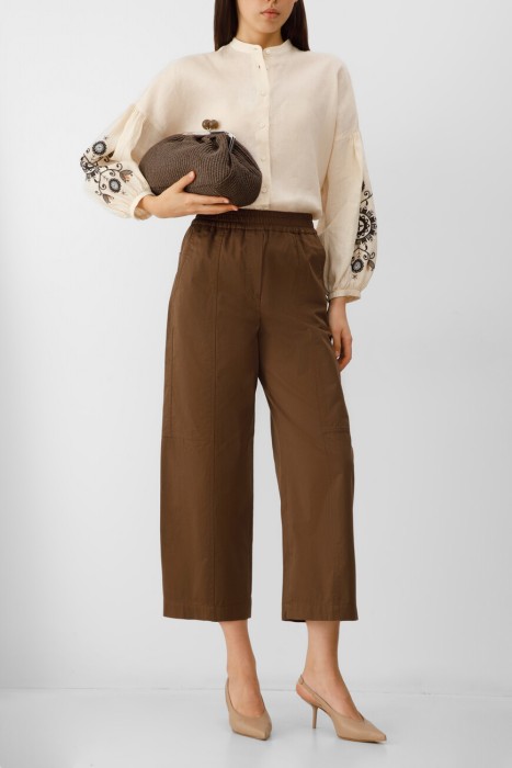 брюки maxmara из хлопка спереди