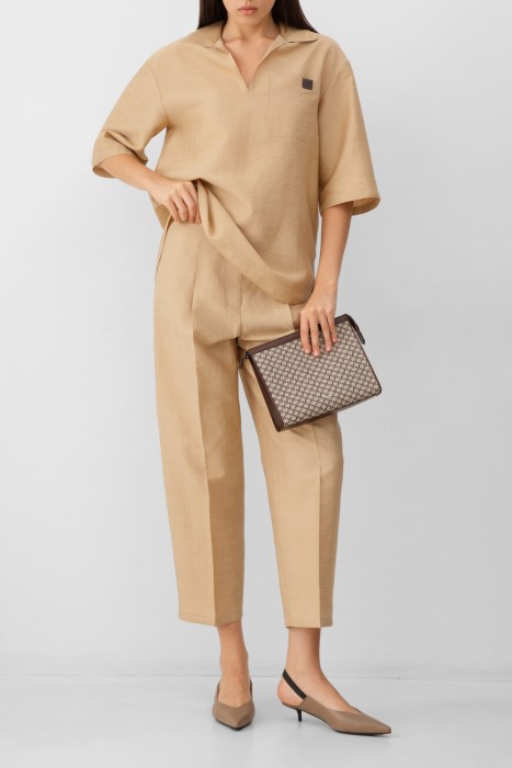 брюки maxmara из льна спереди