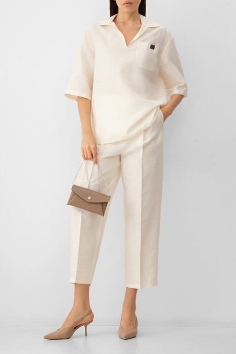 брюки maxmara из кожи спереди