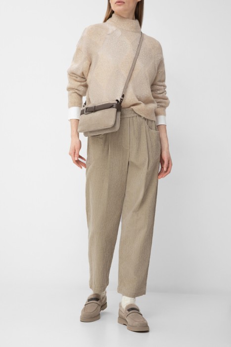 брюки  модель baggy из хлопка спереди