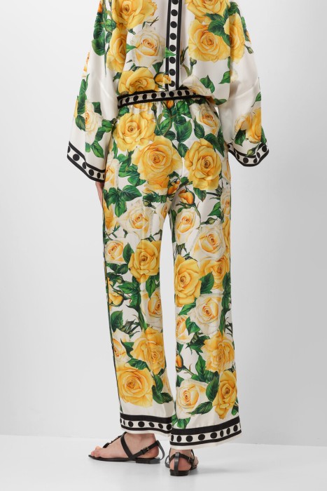брюки  модель из коллекции flowering от бренда dolce & gabbana вид слева