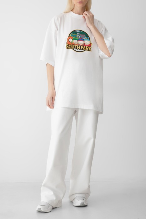 брюки  модель из лимитированной коллекции из хлопка спереди