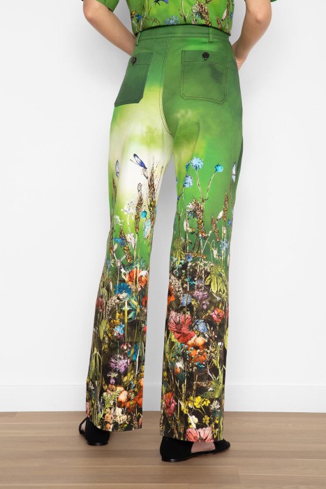брюки  с цветочный принтом по цене 122600 руб вид справа