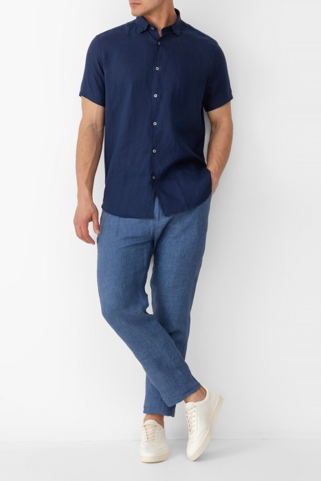 брюки  из льна спереди