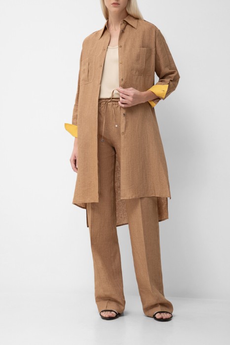 брюки  из льна спереди