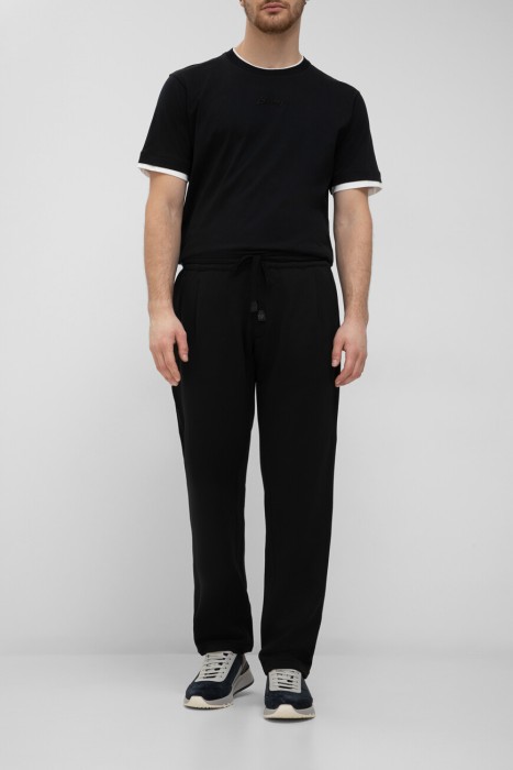 брюки  из кожи спереди