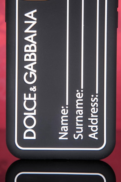 чехол  для iphone 11 pro черный/белый из италии вид сбоку