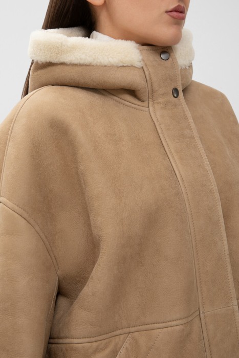 дубленка  из италии вид сбоку