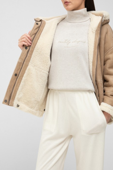 дубленка  из кожи спереди