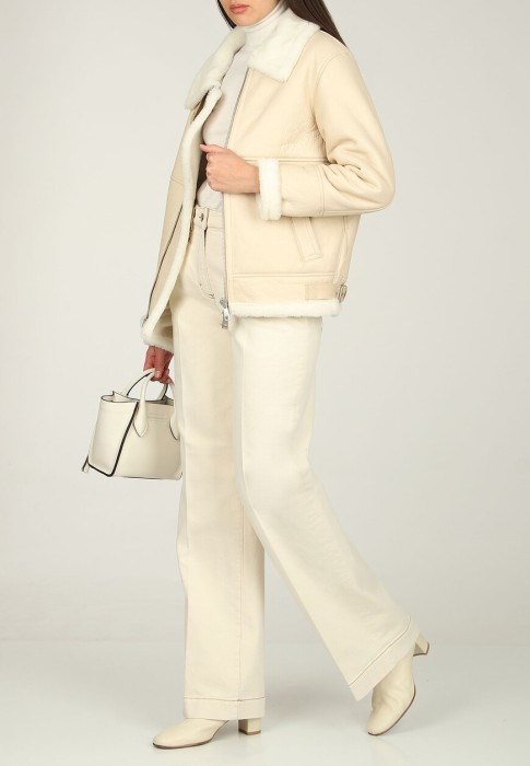 дубленка  из италии вид сбоку