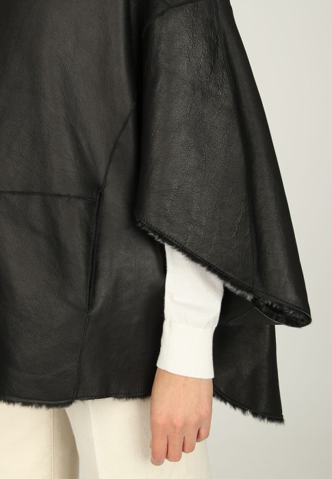 дубленка  универсального стиля с лицевой стороны