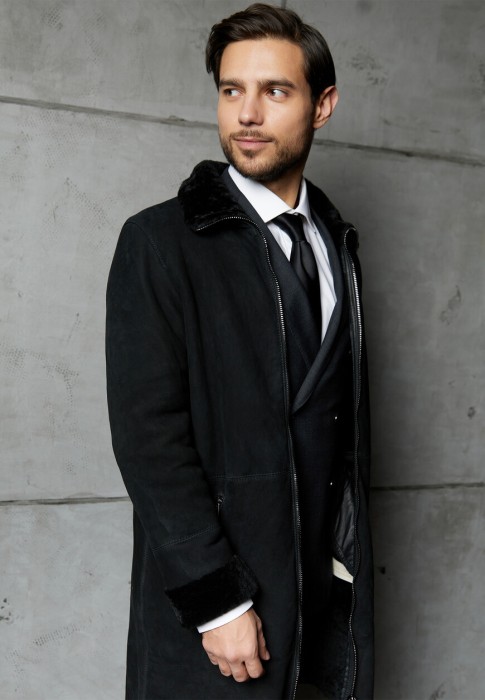 дубленка  из италии вид сбоку