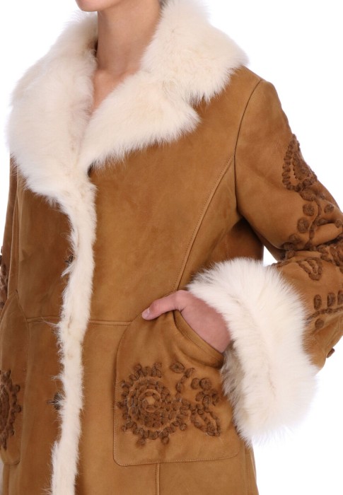 дубленка  из италии вид сбоку