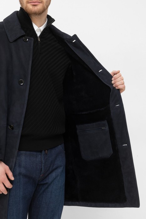 дубленка  из замши спереди