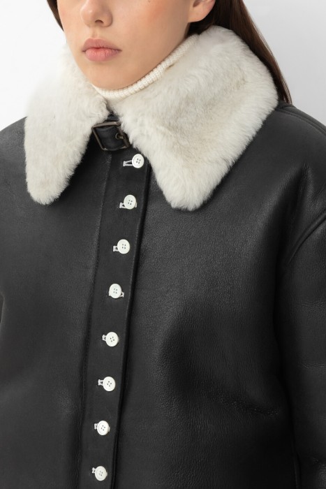 дубленка  из франции вид сбоку