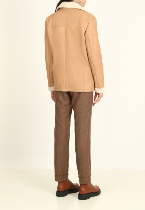 дубленка  из италии вид сбоку