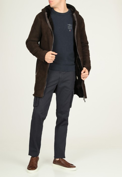 дубленка  из италии вид сбоку