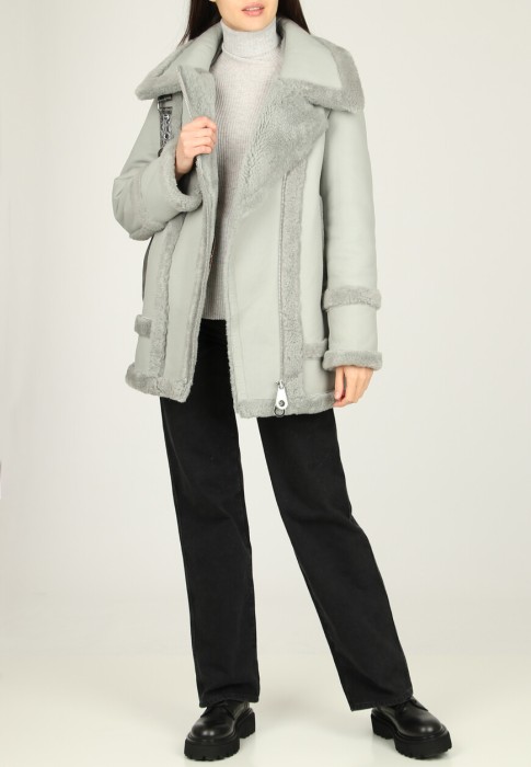 дубленка  из италии вид сбоку