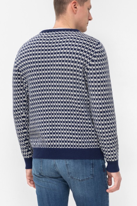 джемпер  кашемировый т.синий/серый по цене 62000 руб вид справа