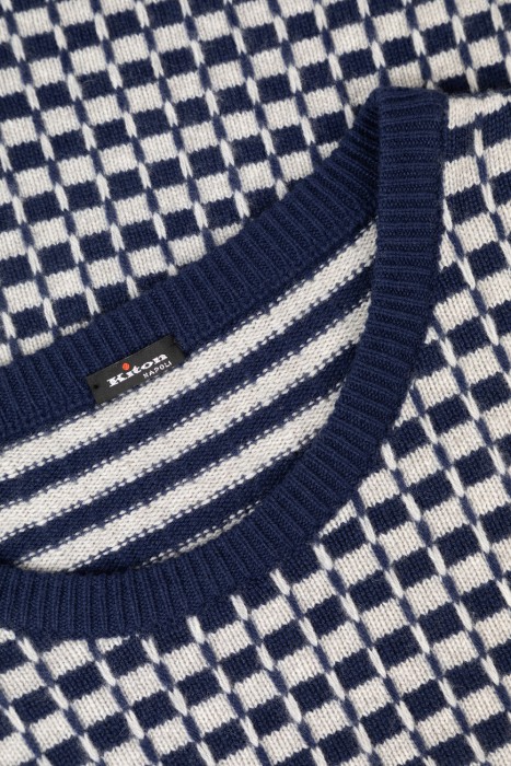 джемпер  кашемировый т.синий/серый из кашемира спереди