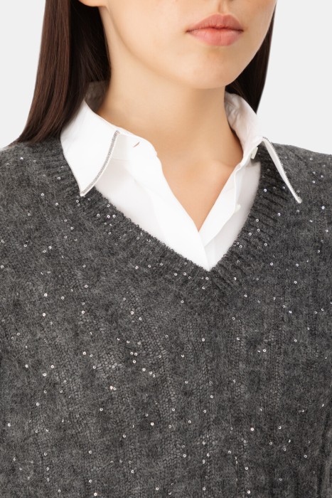 джемпер  модель dazzling cable из италии вид сбоку